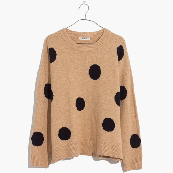 Tan Polka Dot Sweater in Coziest Yarn size S - Picture 3 of 7